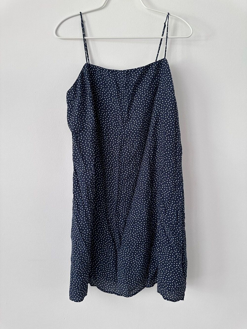 NEW Abercrombie & Fitch Navy Polka Dot Cami Mini Dress NWT XLT (X-Large Tall)